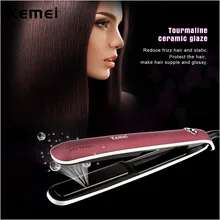 Kemei Professional Tourmaline Ceramic Hair Straightener Flat Iron Straightening Irons Styling Tools LCD display with 2m cable P0