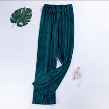 Женские пижамные штаны; сезон осень-зима; брюки для сна из шелка, золотого бархата; женские брюки; брюки для сна