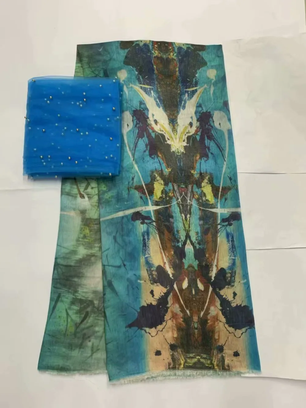 

Silk chiffon fabric nigerian lace fabric 2019 high quality lace satin stretch fabric swiss voile lace in switzerland 7yard/set