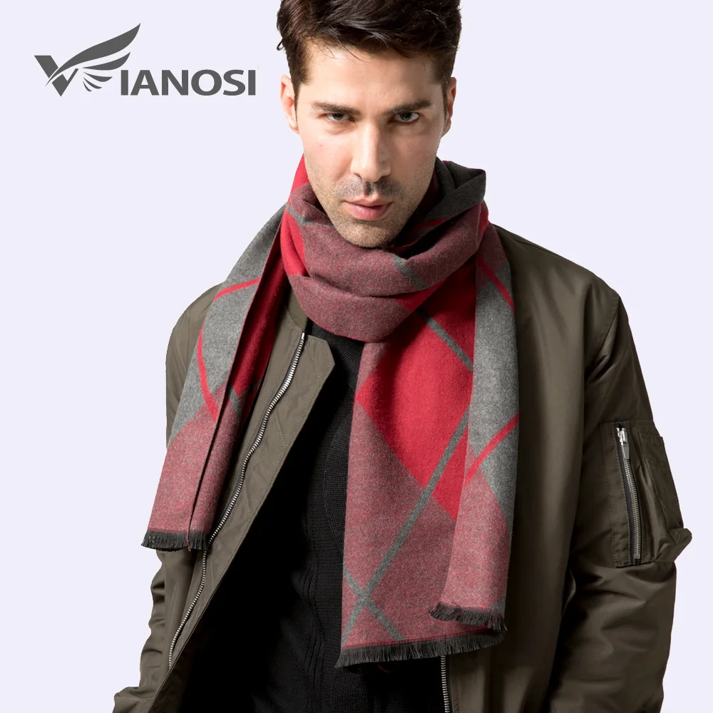 men scarf style VIANOSI Man Solid Winter Scarves Fashion Long Cotton scarf Men soft warm Wraps VA246 mens linen scarf Scarves