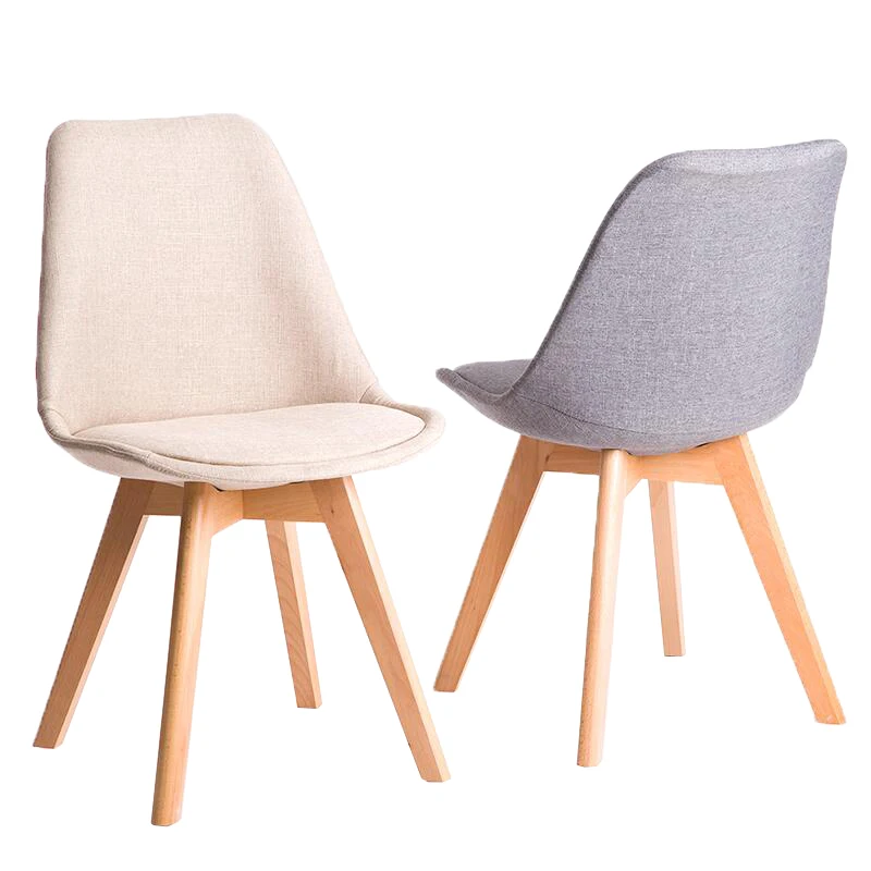 

Nordic home dining chair modern minimalist solid wood desk chair leisure chair fabric to discuss chairs