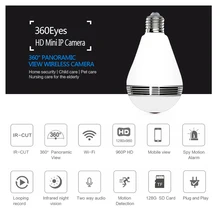 New 1.3MP Mini Lamp WIFI Camera Wireless IP Camera 960P 360 Degrees Panoramic FishEyes Light Support 128GB TF Card
