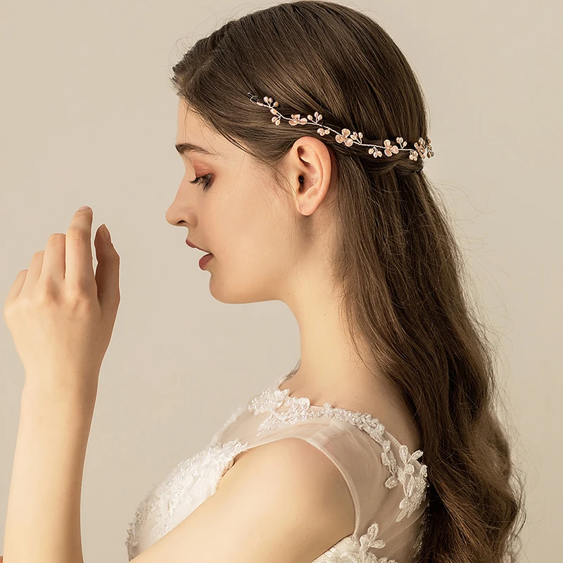 

Jonnafe Freshwater Pearls Hair Jewelry For Women Floral Bridal Headband Hair Vine Handmade Wedding Accessories