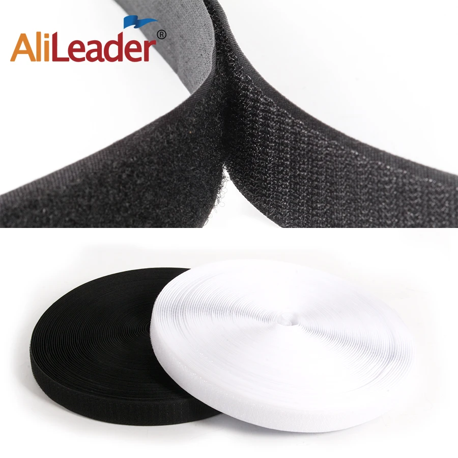 

Alileader Cheap 25M Sticky Hook And Loop Tape Wig Cap Accessories White/Black Adhesive Self-adhesive Fastener Strip For Wig Cap