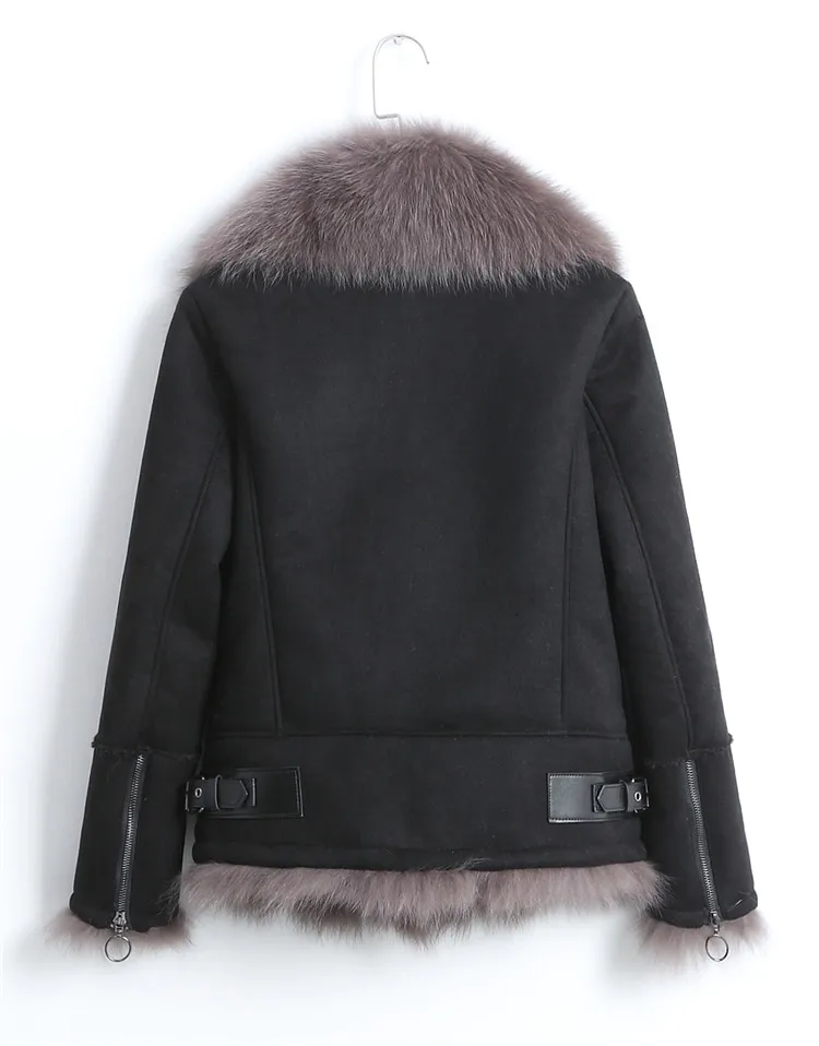 Cuir Fourrure orange Army Mode Avec bourgogne Renard Femmes Peau Veste Green noir Moto Faux En Rf0210 Réel De Manteau Mouton Naturel 5PqgwHga
