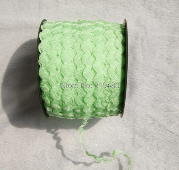 

Free shipping 10Yards 1/2cm width Mint green RICRAC polyester ribbon on clothes&Bra Accessories Sewing Trim