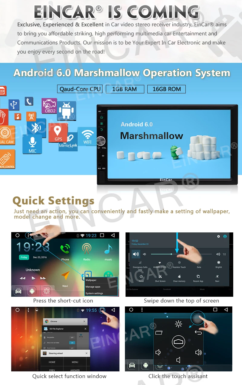 Discount Universal 7 inch Double Din Multi-touch Screen Head Unit Android 6.0 GPS Navigation Car Stereo FM Auto Radio Audio Vehicle Wifi 2