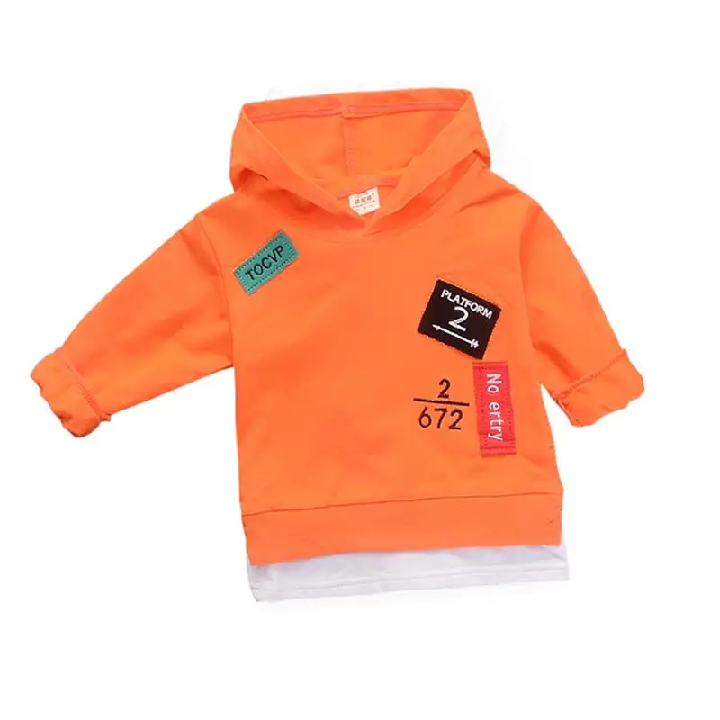 Куртка с капюшоном для маленьких мальчиков и девочек свитер с длинными рукавами для малышей милый детский спортивный костюм на возраст от 0 до 2 месяцев новая весенняя одежда - Цвет: Оранжевый