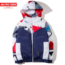 Aelfric Eden, толстые зимние куртки для мужчин, цветная Лоскутная теплая парка в стиле хип-хоп, верхняя одежда в стиле хип-хоп, уличная одежда, повседневные парки, пальто, KJ61