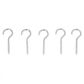 

5 Pcs 3mm Thread Ceiling Screw Hooks Picture Hanger Lamp Wire Holder