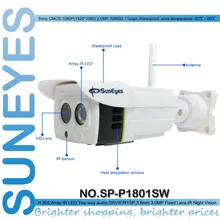 SunEyes SP-P1801SW 1080 P Ip-камера Беспроводная Открытый 2.0MP Full HD массив ИК 25 М SD/TF Слот Для Карт Памяти Двухстороннее Аудио Линии порт