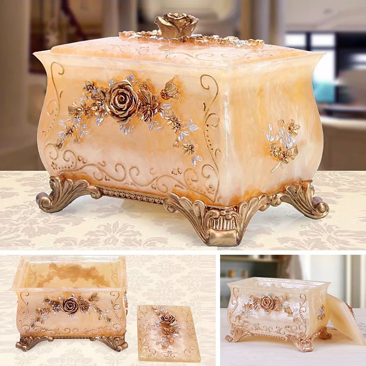 makeup organizer New European Luxury Jewelry Box Creative Jewelry Box Square Cosmetics Receiving Box Storage Box Fashion Package