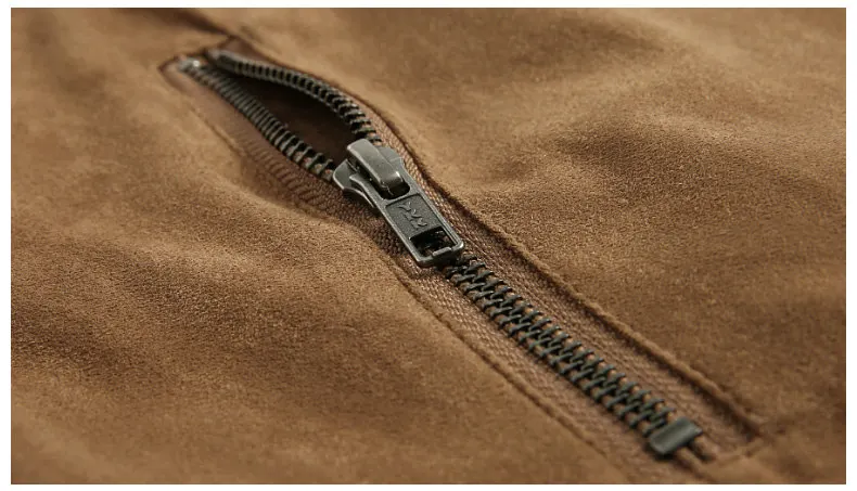 Jacket Men High Quality Autumn Baseball Collar Suede Spring Mens Jacket Coat Male Winter Warm Camel Size M L XL XXL 3XL 2018 New-09