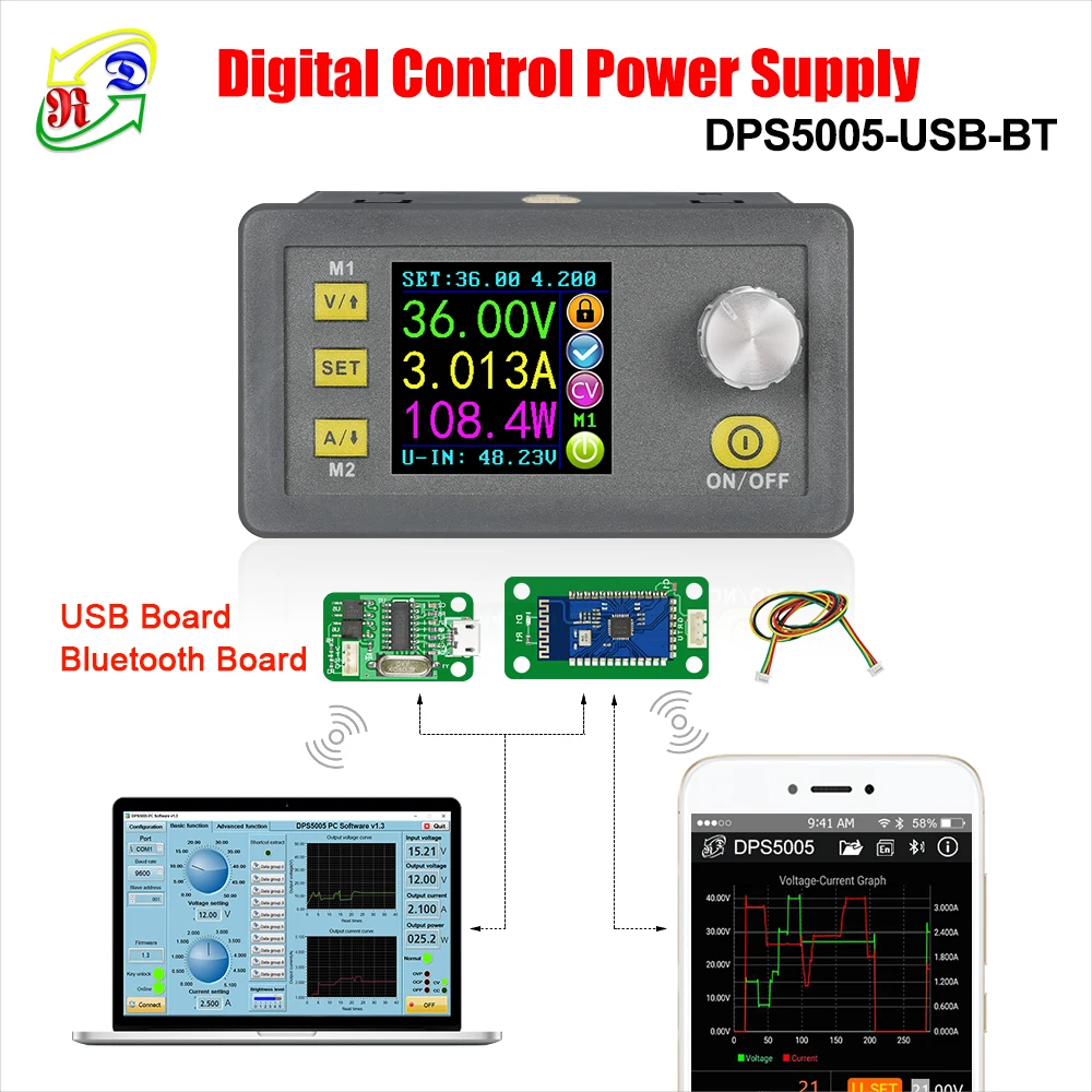 

RD DPS5005 Communication Constant DC - DC Voltage current Step-down Power Supply module buck Voltage converter voltmeter 50V 5A