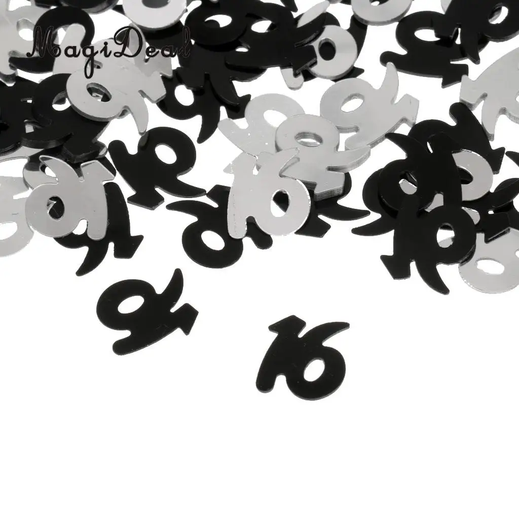 Glitter Gold Sweet 16 Rose Heart 16th Table Confetti Sprinkles Birthday Hanging Banner Garland Party Decoration Props