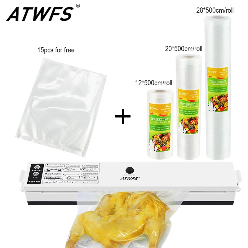 ATWFS Food Vacuum Sealer Packaging Packing Sealing Machine Vacuum Bag