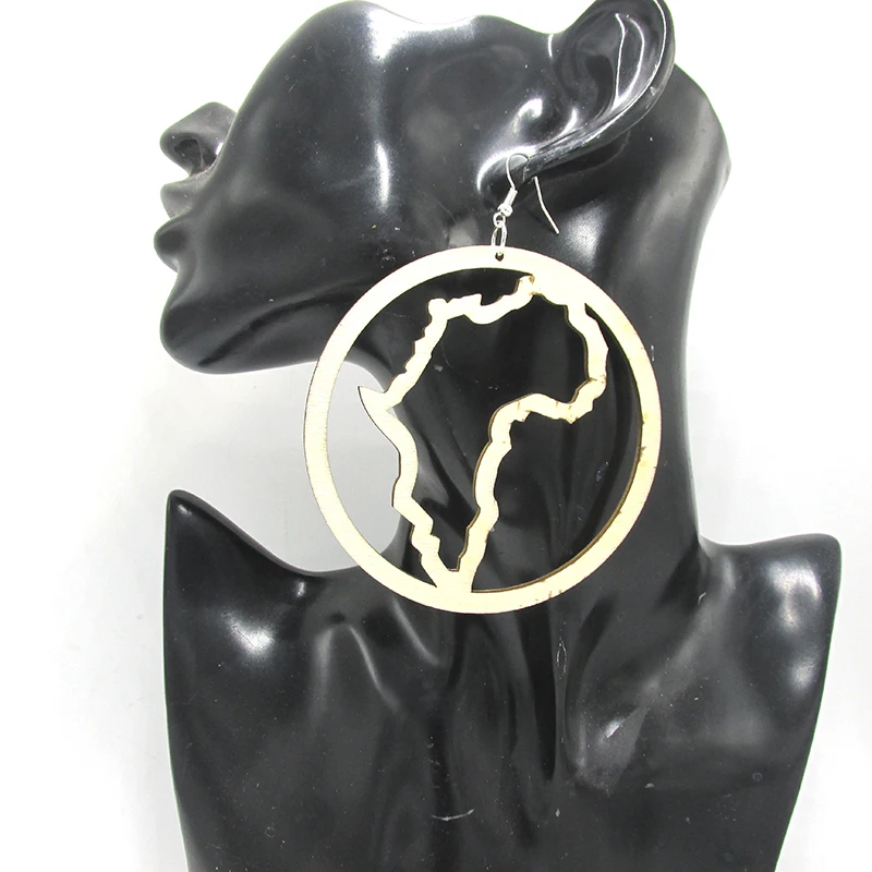 Новые необработанные деревянные африканские серьги лазерной резки|wooden african
