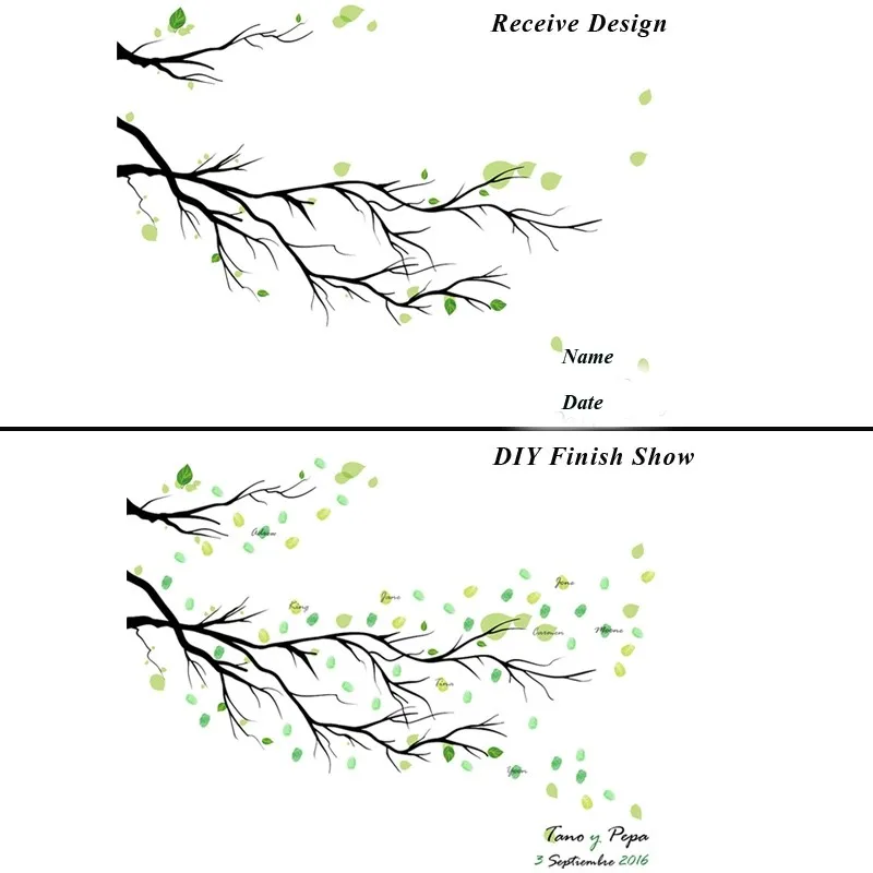 Свадебные ветви деревьев живопись пальцами подписи Свадебные подарки DIY Гостевая книга в холщовой обложке вечерние дерево с отпечатками пальцев живопись сувенир