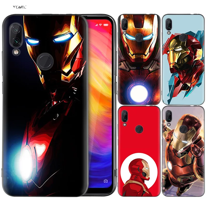 

Silicone Coque Case for Xiaomi Redmi Note 7 6 5 Pro Mi A1 A2 8 Lite 9 GO Poco F1 S2 4 4X Plus Marvel Iron Man