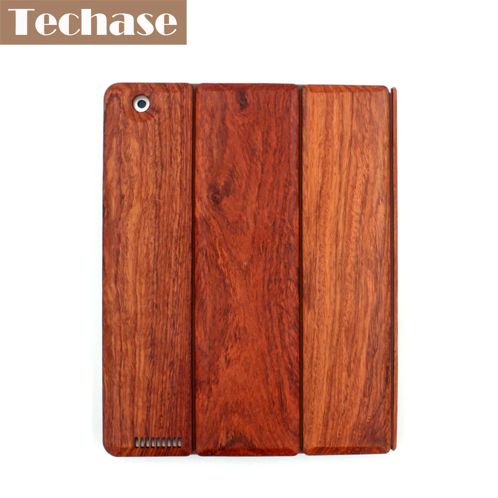 

Techase Luxxury Pad Cases For iPad 2 3 4 Tablet Covers Full Rosewood Wooden Design Foldable Folio Case 9.7'' For iPad Mini 1 2 3