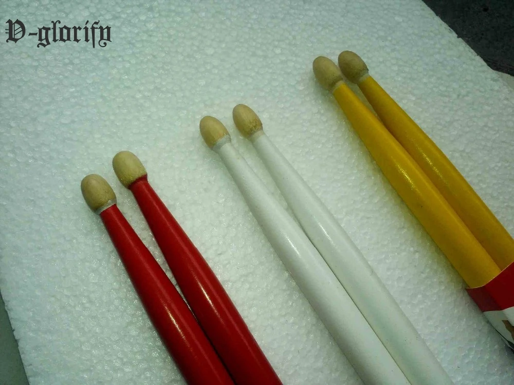 

yellow red white color drum stick 5A drum stick