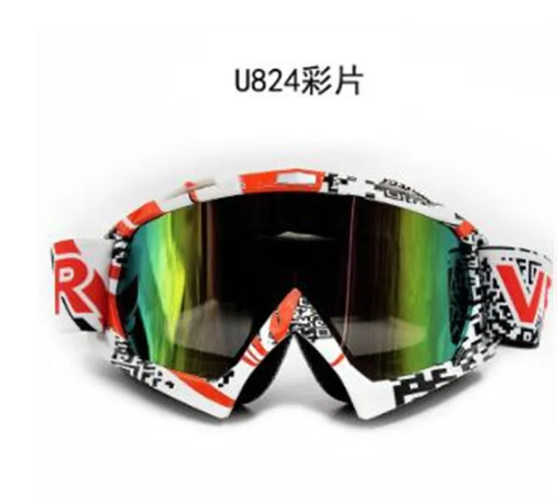 VEMAR мотоциклетные очки лыжные очки для мотокросса гоночные очки сноуборд очки красочные линзы очки одиночные линзы - Цвет: U824 Colorful