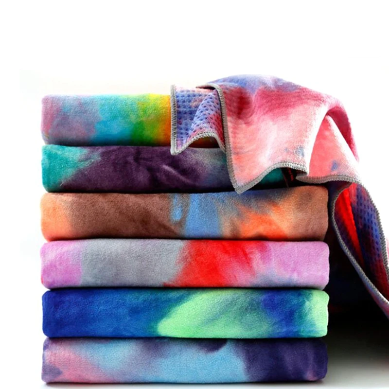 183x63cm Non-Slip Yoga Towel Soft Travel Sport Fitness Exercise Yoga Pilates Mat Tie-dye Printed Blanket Yoga Mat