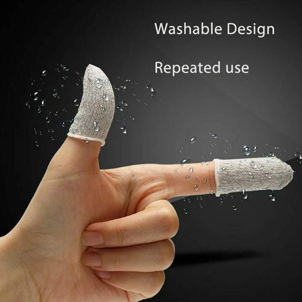 

1 Pair Ultra Thin Solid Mobile Sensitive Finger Stall Smartphone Men Women Mini Washable Tool Game Controller Breathable Cots