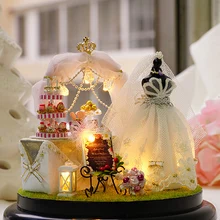 DIY Модель Кукольный дом Миниатюрный Кукольный домик с мебелью светодиодный 3D деревянный дом, игрушки для детей ручной работы ремесла B022# E