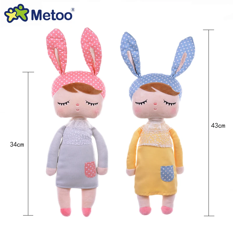 Comprar 43cm muñeca Metoo auténtica animales de peluche originales juguetes para niños niñas Kawaii bebé Angela conejo suave lols muñecas