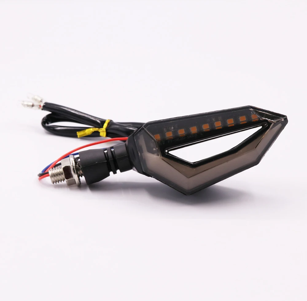 2pcs Flowing Universal Motorcycle Turn Signal Indicators 9 LED 12V Blinkers Flexible Bendable Lamp Light Amber Blue Red White (4)