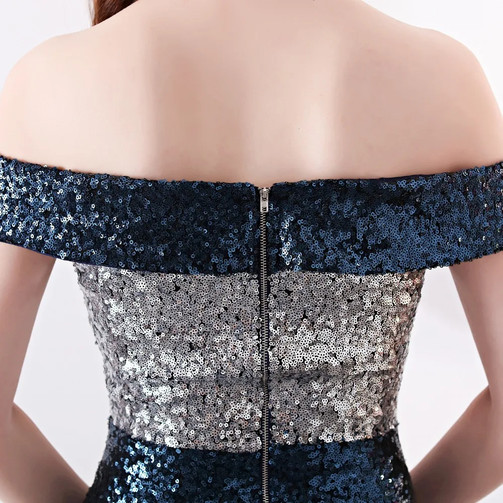Summer Dress Women Gold Silver Sequins Dress Slash Neck Vestidos Verano Evening Party Dress Memaid Gown Elegant Sexy Wedding (9)