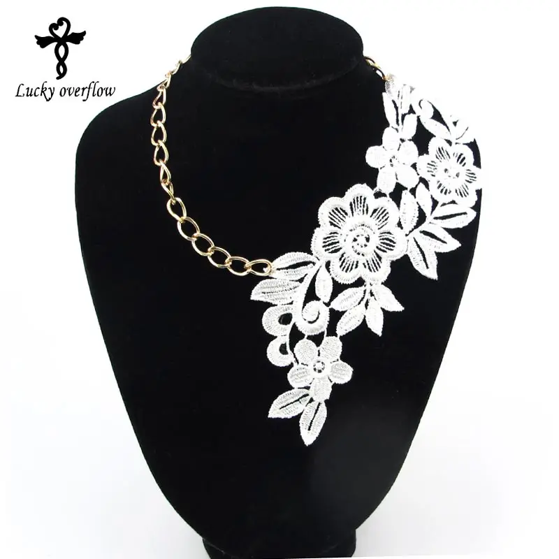 

2018 Fashion Gothic Handmade Choker Necklace Vintage Elegant Lace Flower Pendant Wedding Jewelry For Women Collar Statement Gift