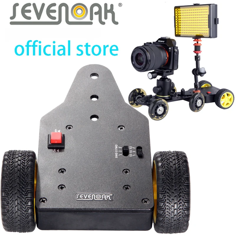 

Sevenoak SK-MS01 Motorized Push Cart Dolly Tractor for Camera Canon 5D2 6D Nikon D3200 D7100 Sony Gopro DV Mini Camcorders