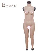 Eyung Crossdresser Silicone Breasts Vagina Bodysuit Fake Breast Forms Hip Enhancer Silicone Boobs Drag Queen Sissy Jumpsuit