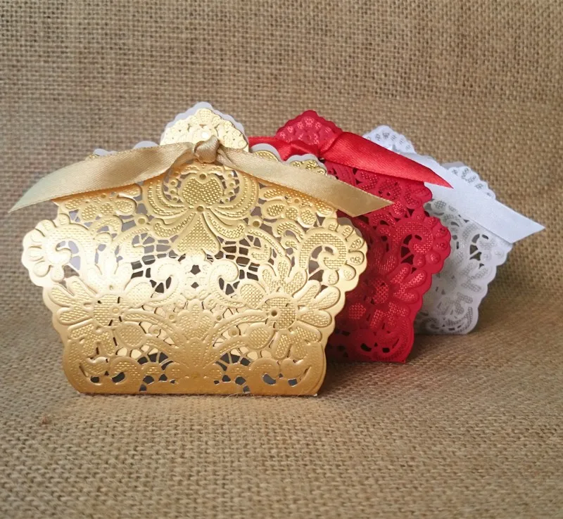25/50 Pcs Candy Box Laser Cut Paper Favor Boxes Wedding Party Decoration
