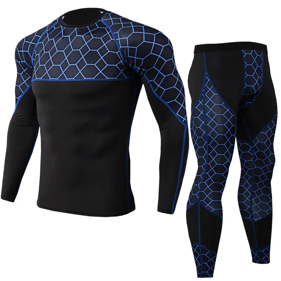 

Men Running Sportswear Suit Compression t shirt/Pants Set Jogging Sport Tracksuits Male Gym Fitness Crossfit Sportswear Leggings