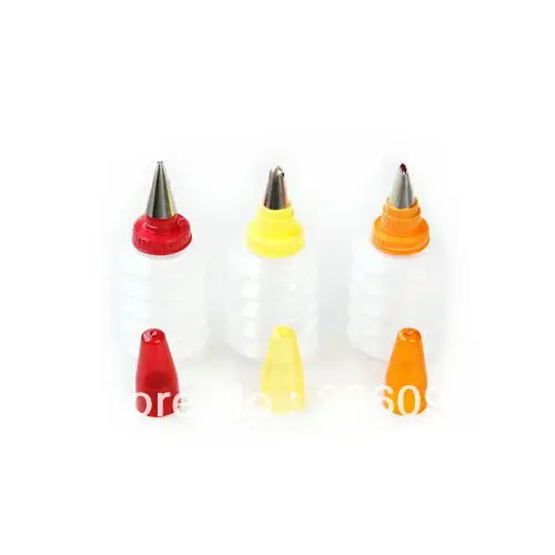 3pcs/set Cake Decorating Icing Piping Nozzles Tips Squeeze Bottle Tool