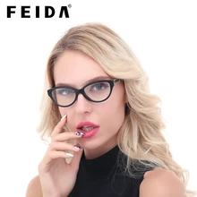 FEIDA, женские очки, Ретро стиль, кошачий глаз, прозрачные очки для женщин, модные, обычные, поддельные, дизайнерские оправы