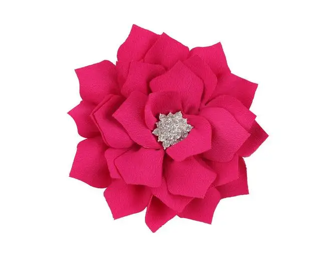 hot pink 1 шт Девушки аксессуары для волос цветок заколки для волос Стразы Украшения для волос Цветы шпильки - Цвет: hot pink
