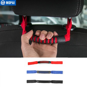 

MOPAI 2 PCS Car Interior Armrest Front Seat Headrest Grab Handle Kit for Jeep Wrangler TJ CJ YJ JK JL Car Accessories Styling