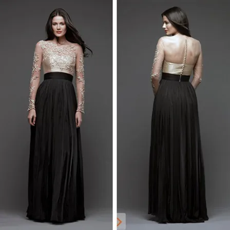 evening dresses pleated chiffon column formal embroidery elegant sleeve gold