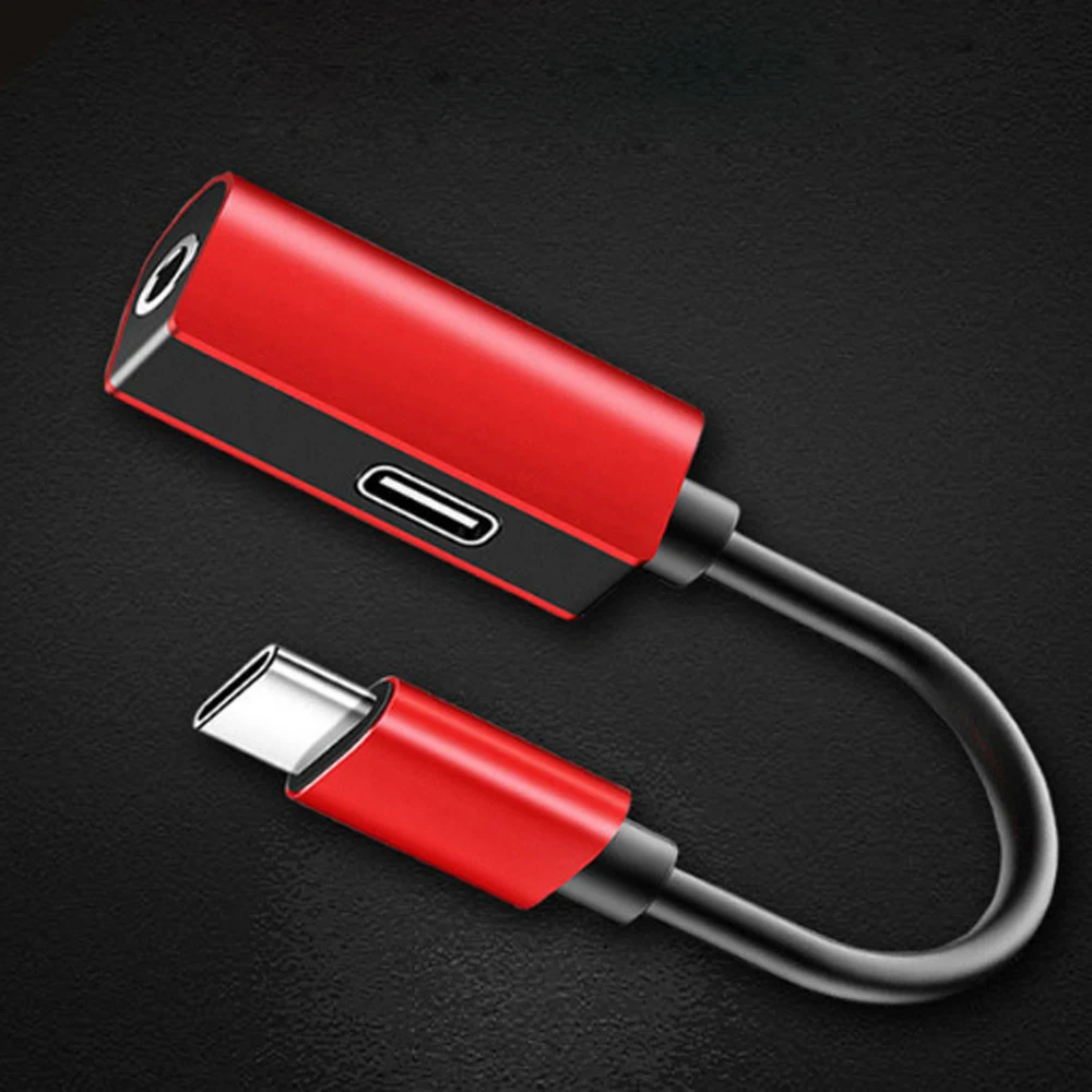100pcs 2 in 1 Type c Audio Aux Cable Earphone Converter USB C to 3 5 mm Headphone Jack Adapter For Huawei Xiaomi Mi9 Samsung