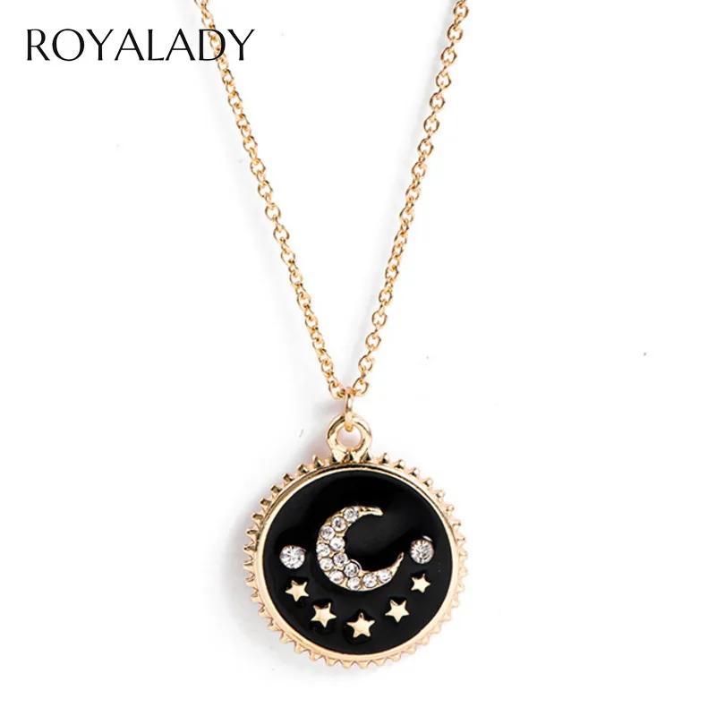 

New Simple Moon Stars Pendant Necklace For Women 2019 Fashion Statement Necklaces For Woman Accessories Collares Jewelry Gift