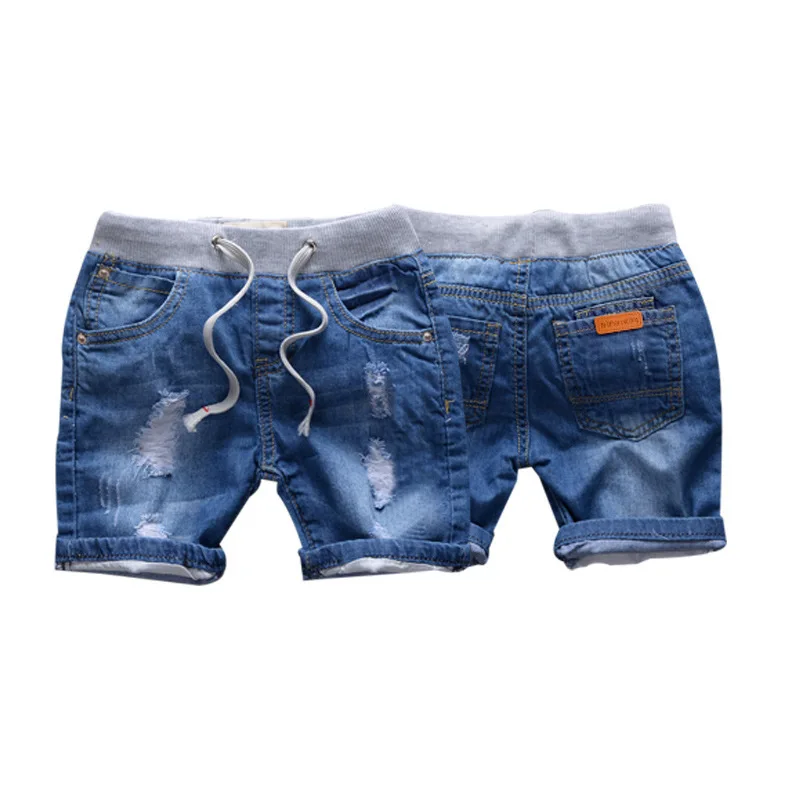 Летние шорты для малышей детские джинсовые штаны с дырками ковбойские брюки для маленьких девочек и мальчиков от Shorts1-5 лет Детские рваные джинсы одежда из хлопка