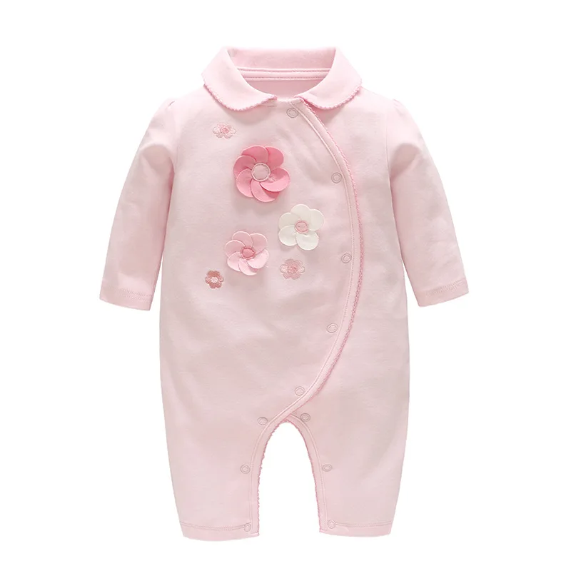 2018 Picturesque Childhood Baby Girl Clothes Winter Pink Three-dimensional Embroidery Flower Baby Dress Climbing Suit 2018 Picturesque Childhood Baby Girl Clothes Winter Pink Three-dimensional Embroidery Flower Baby Dress Climbing Suit