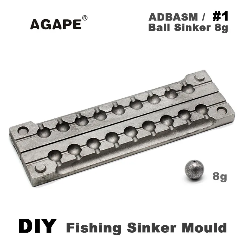 Agape DIY Fishing Ball Sinker Mould ADBASM/1 8g 9 CavitiesFishing