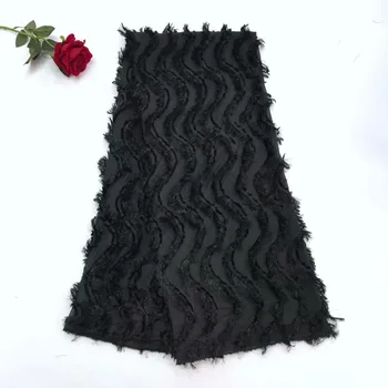 

White Color African Material Lace Flowers Chiffon Material French Net Lace Fabric, 3D Applique Wedding Dresses Lace LJ810-837