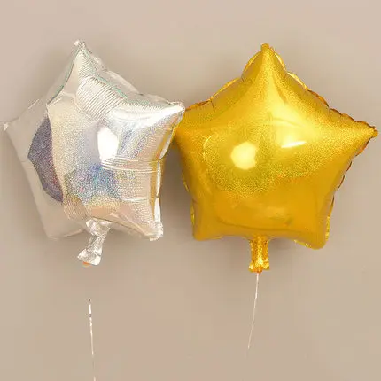 5 unids/lote 18 pulgadas metálico láser Star Foil Globos boda bebé ducha nupcial fiesta de cumpleaños decoración helio Globos inflables regalo