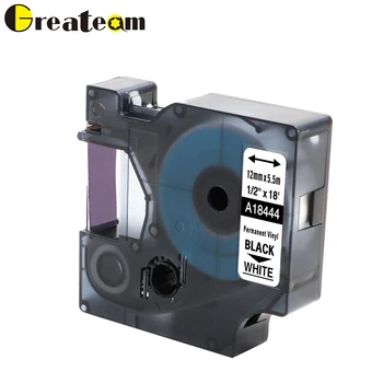 

Greateam 1pcs 18444 Compatible for DYMO Rhino IND Vinyl Industrial Labels for Dymo Rhino 5000, Black on White